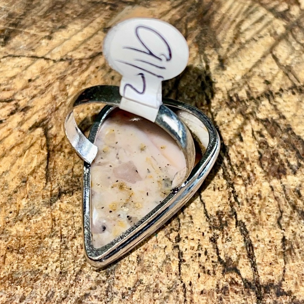 Pink Peruvian Opal Ring Size 9 1/2 - Picture 5 of 7